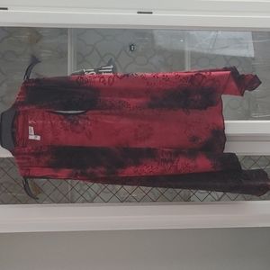 Sami & Jo red and black flowered vest